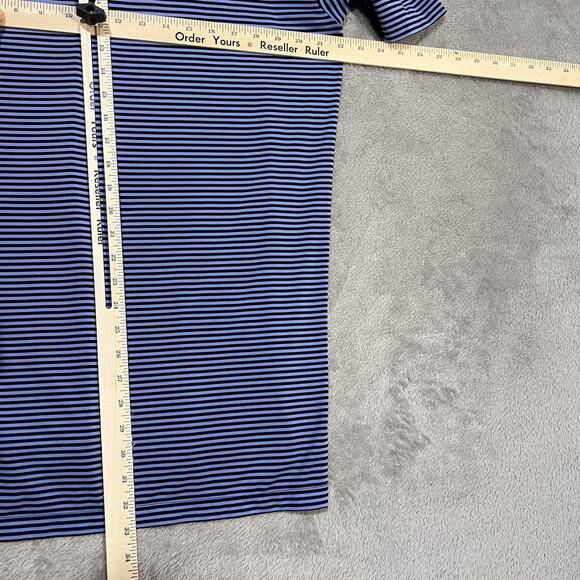 RLX Ralph Lauren Polo Shirt Mens Large Blue Striped Golf Performance Patriot Cup - Picture 9 of 9